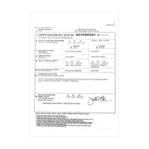 Acta de Matrimonio