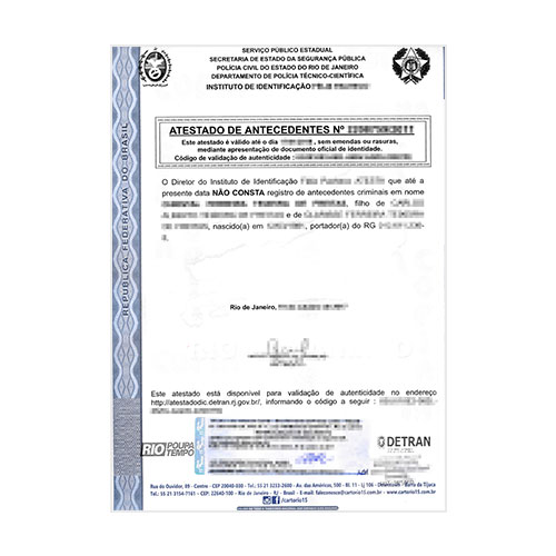 Certificado de antecedentes penales Brasil