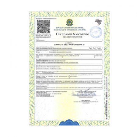 Certificado de nacimiento brasileño