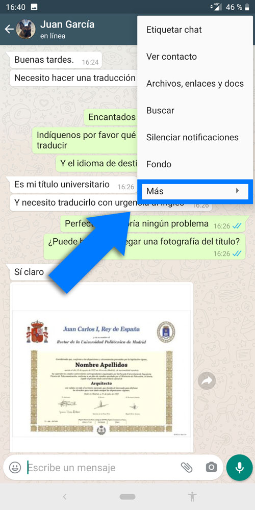 Cómo extraer mensajes de WhatsApp en Android – Paso 2 Cómo extraer mensajes de WhatsApp en Android - Paso 2