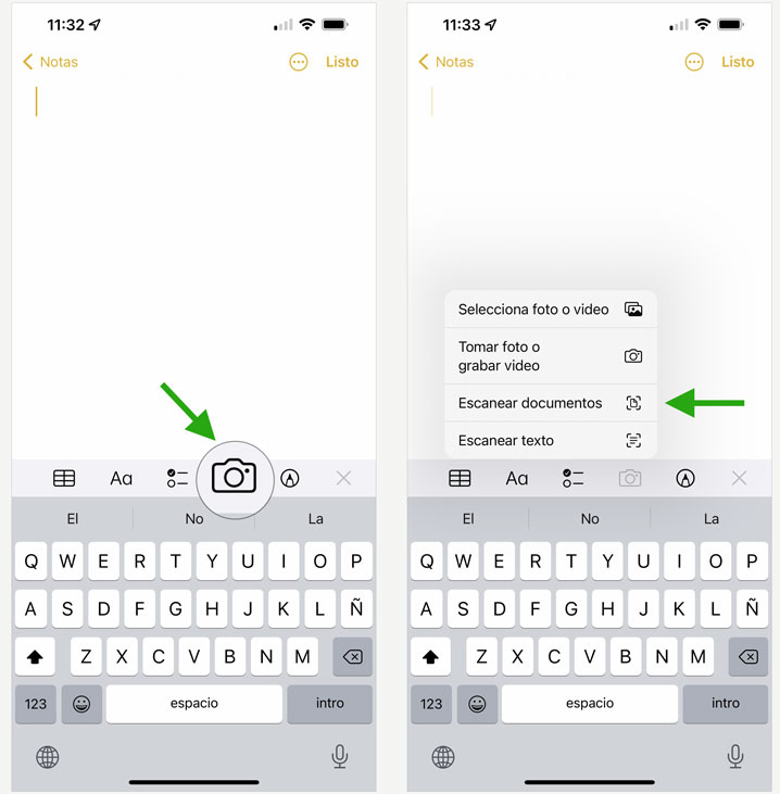 Cómo escanear un documento con un iPhone - Paso 2
