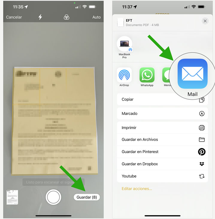 Cómo escanear un documento con un iPhone - Paso 3